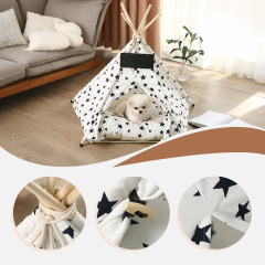 Wholesale Washable Pet Bed Pet Tent Bed Indoor Outdoor Puppies House Pet Teepee With Cushion for Dogs and Cats