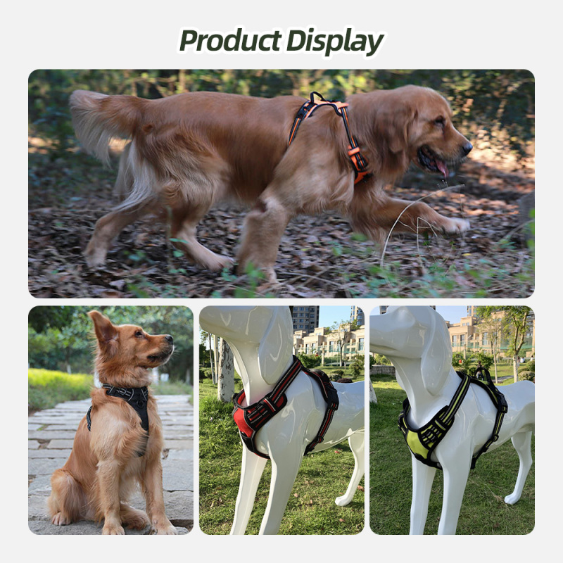 Wholesale Pet Supplies Adjustable Dog Harness with Reflective Stripes for Walking