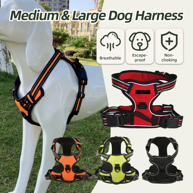 Wholesale Pet Supplies Adjustable Dog Harness with Reflective Stripes for Walking