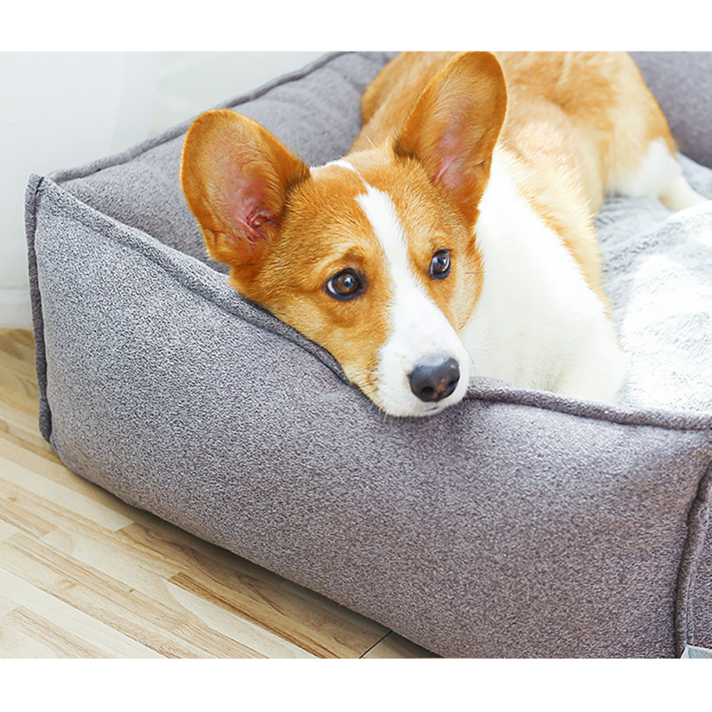 Comfy Soft Breathable Couch Calming Dog Bed with Waterproof Non-Skid Bottom