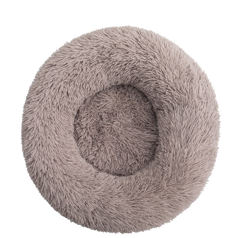 Donut Cat Bed Plush Faux Fur Dog House Cats Comfortable Warm Deep Sleep Pet Nest cute dog bed