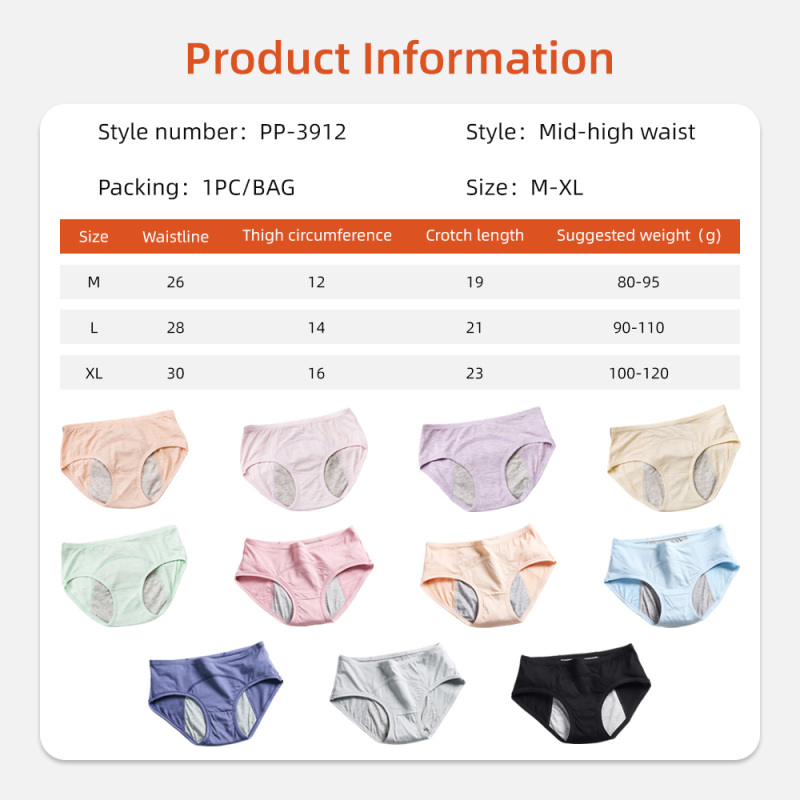 Culottes menstruelles Aidingcare pour femmes, couche absorbante, anti-fuites