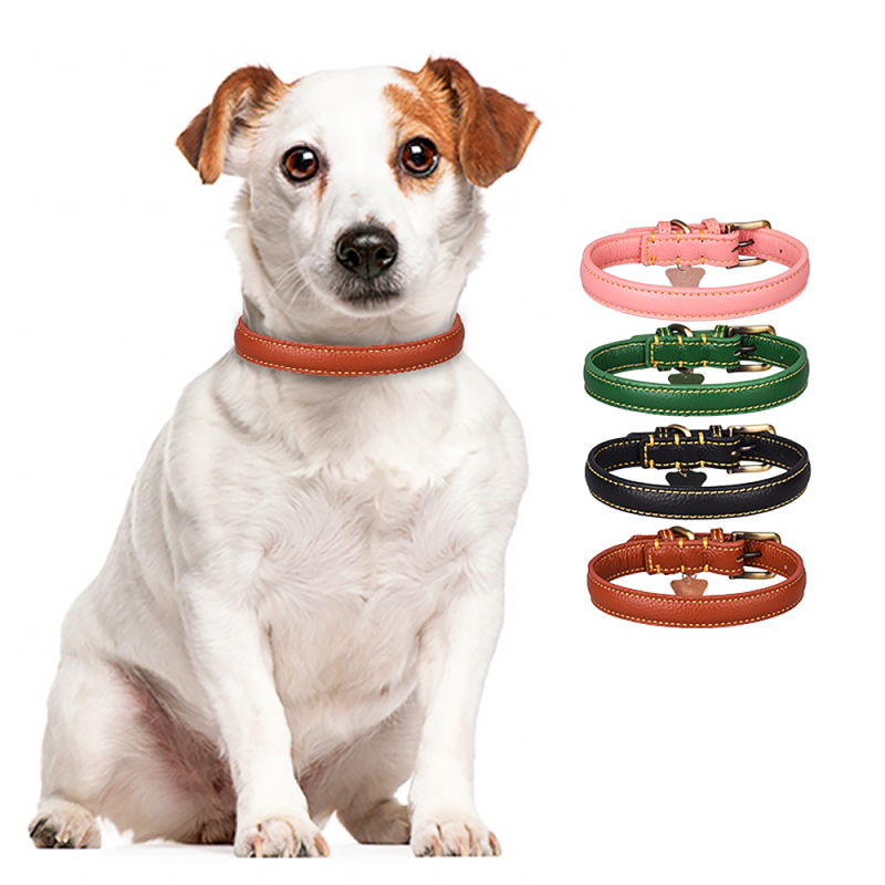 Wholesale Leather Dog Collars Adjustable Dog Collars Heavy Duty Hardware for Medium Large Dog