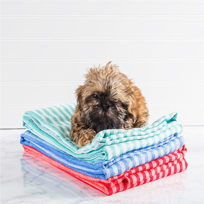 Pets Quick-drying & Absorbent Fiber Towel Pet Thickened Towel Cats and Dogs Bath Grooming Cleaning Supplies