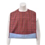 Red Lattice Pattern  Waterproof Backing Mealtime Clothing Protector Adult Bibs AB-236-B