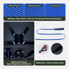 Wholesale Pet Supply Reflective Dog Harnesses Adjustable Breathable Sport Harness with Handle