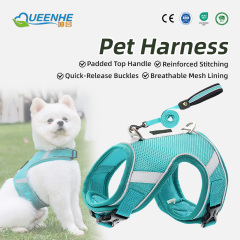 Wholesale Pet Supply Reflective Dog Harnesses  Adjustable Breathable Sport Harness with Handle