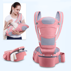 Mochila portabebés ergonómica de nuevo estilo, asiento de cadera con función de almacenamiento