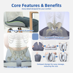 Wholesale Thick Memory Foam Chair Cushions Non-Slip Back Coccyx Tailbone Relief Seat Cushion Lumbar Pillows Seat Cushions Seat