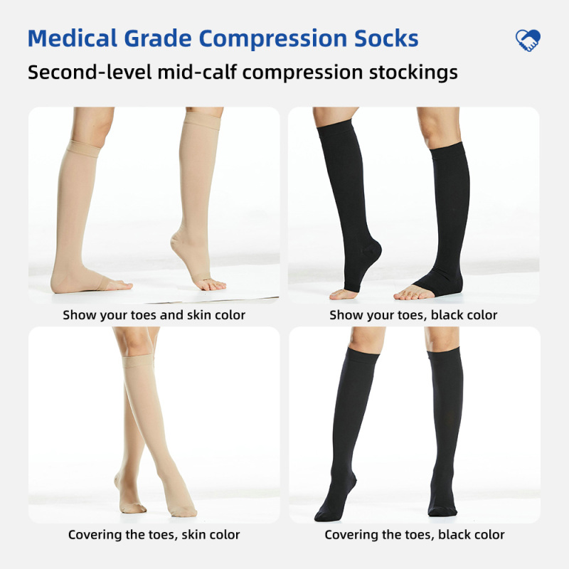 Open Toe Compression Stockings Medical Grade Support