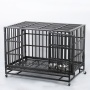 Wholesale Pet Supplies High Quality 48 Inch Stackable Transport Dog Kennel Cage Foldable Oval Iron Pipe Dog Cage With Pet Bowl