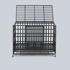 Wholesale Pet Supplies High Quality 48 Inch Stackable Transport Dog Kennel Cage Foldable Oval Iron Pipe Dog Cage With Pet Bowl