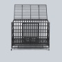 Wholesale Pet Supplies High Quality 48 Inch Stackable Transport Dog Kennel Cage Foldable Oval Iron Pipe Dog Cage With Pet Bowl
