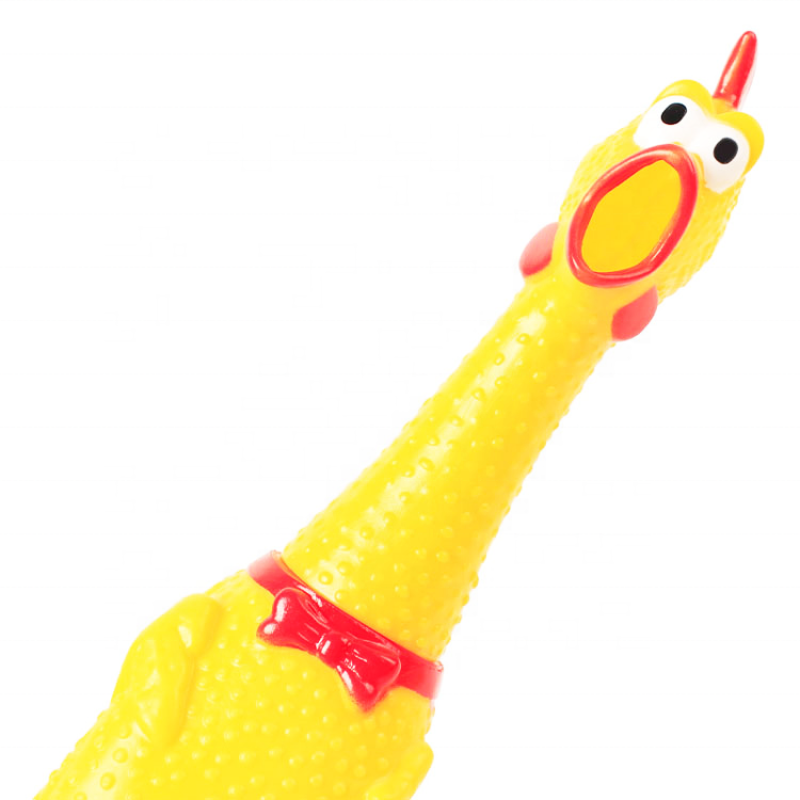 Funny Yellow Screaming Rubber Chicken Squeaky Bite Chew Dog Toys Crazy Chicken Toys tricky toy