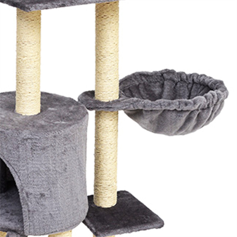 Wholesale Outdoor Cat Condo Tree Tower Kitten Wooden High Quality Elegant Plush Wood Cat Platform Cat Tree