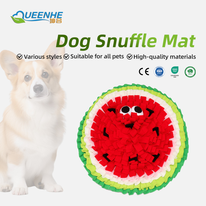 Wholesale Pet Product Dog Snuffle Mat Watermelon Shape Food Hiding Dog Mat Interactive Snuffle Mat
