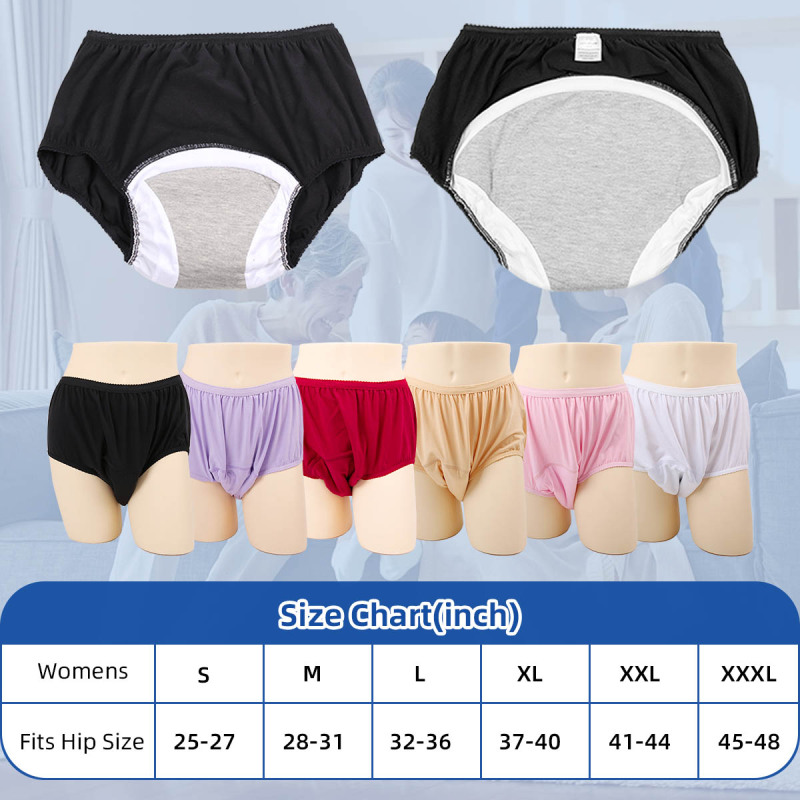 Wholesale Customizable Women's Washable Urinary Absorbent Incontinence Panties Washable Pants Underwear