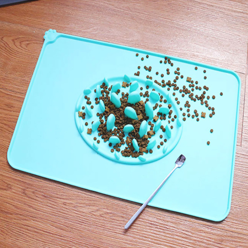 Premium Silicone Food Grade Non-Slip Anti-Spill Pet Food Mat pet feeding mat silicone Waterproof Dog Cat Mat