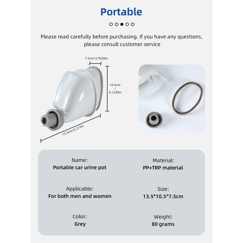 Urinoir médical de chevet Aidingcare pour homme, en plastique écologique, avec poignée, pour usage hospitalier