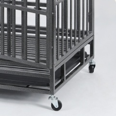 Wholesale Pet Supplies Foldable Metal Material Dog Cage High Quality 48 Inch Stackable Transport Dog Kennel Cage With Wheel