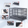 Wholesale Pet Supplies Foldable Metal Material Dog Cage High Quality 48 Inch Stackable Transport Dog Kennel Cage With Wheel