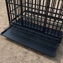 Wholesale Pet Supplies Foldable Metal Material Dog Cage High Quality 48 Inch Stackable Transport Dog Kennel Cage With Wheel