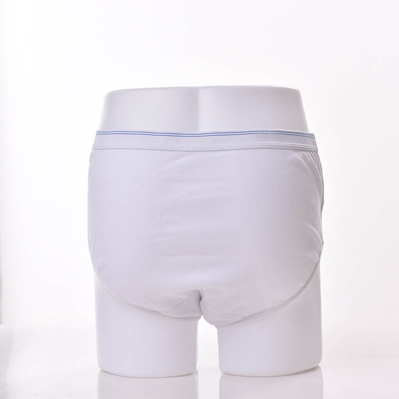 Wholesale 100%cotton Men's Washable Incontinence Underwear Protective Briefs