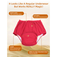 Wholesale Women's Mid-Rise High-Waist Leak-Proof Incontinence Panties Waterproof PUL Layer Knitted Bikini Style Solid Breathable