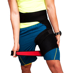 高品質圧縮太ももの股間ヒップサポートブレース坐骨神経痛の痛みを軽減する調節可能なユニセックススポーツ保護ストラップ