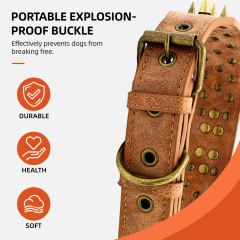 Wholesale Rivet Spiked Studded PU Dog Collar for Small Medium Large Dog