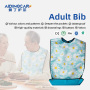 Wholesale Washable Printing Adjustable Snap Closure Adult Bib Waterproof Soft Reusable Adult Bib With Pocket