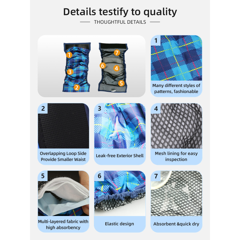 Wholesale Washable Wrap Diapers Dog Belly Band Flat Wrap Dog Diapers for Male Dog