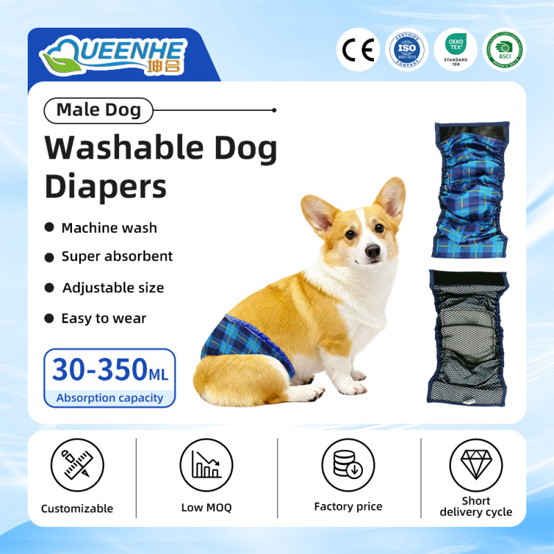 Wholesale Washable Wrap Diapers Dog Belly Band Flat Wrap Dog Diapers for Male Dog