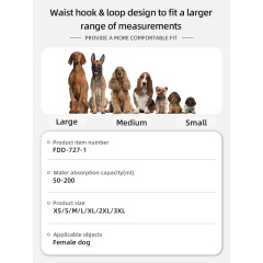 Großhandel wiederverwendbare weiche waschbare Hündinnenwindeln Windeln Custom Comfort Hundewindeln