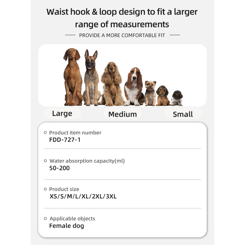 Wholesale Reusable Soft Washable Female Dog Nappies Diapers Custom Comfort Dog Diapers