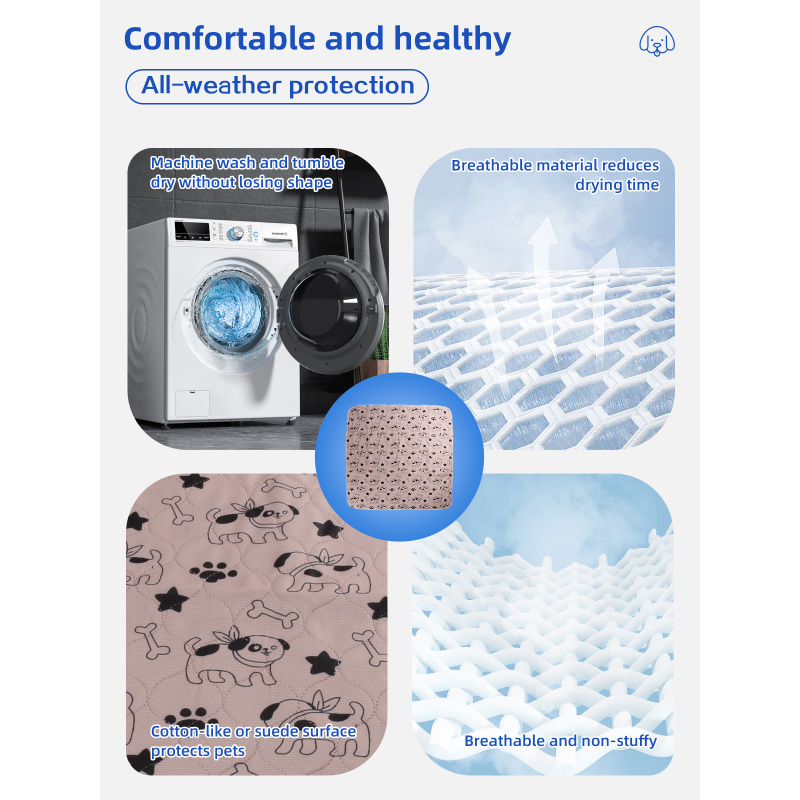 Tapis d'apprentissage de la propreté pour chiens, réutilisable et imperméable, imprimé voyage, lavable, en gros