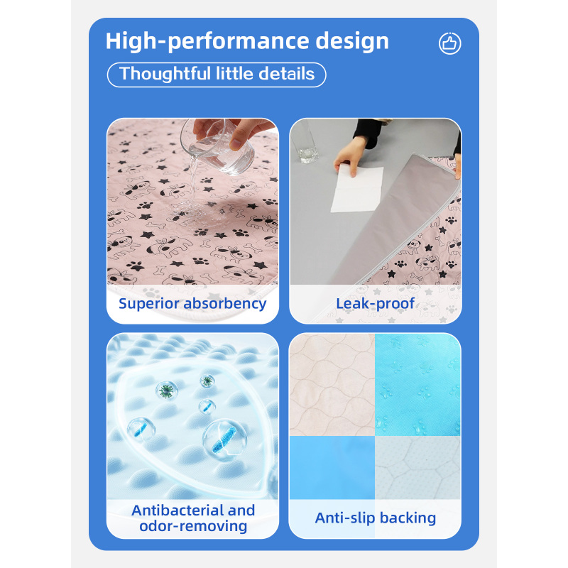 Tapis d'apprentissage de la propreté pour chiens, réutilisable et imperméable, imprimé voyage, lavable, en gros