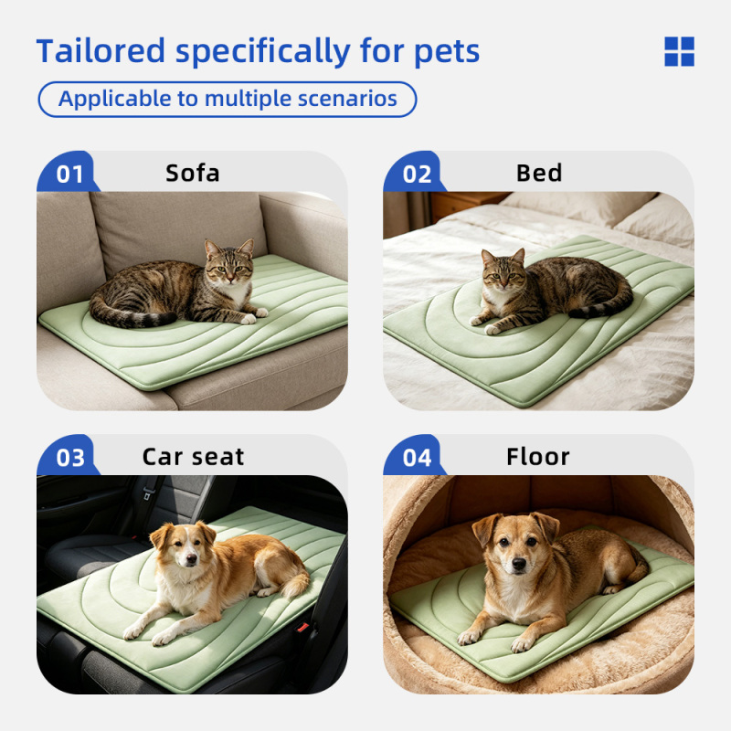 Pet Cooling Mat Cartoon Solid Design Summer Use for Dogs & Cats