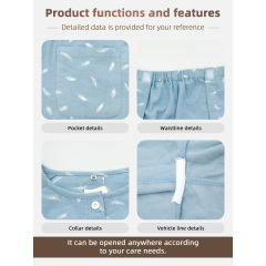 Wholesale Women's Pink Patient Care Pajamas Gowns Cotton Polyester Easy Wear Disability Elderly Surgery Patients Nursing Suit