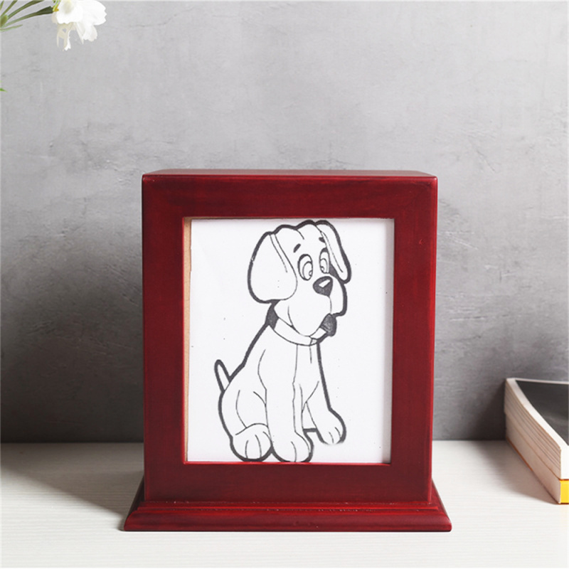 Personalized Small Medium Animal Wood Urn Photo Frame Funeral Cremation Urns Pet Ashes Urns for Dogs Cats