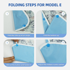 Wholesale Washable Prints Butterflies Adult Bib Reusable Waterproof Adult Bib With Optional Crumb Catcher