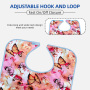 Wholesale Washable Prints Butterflies Adult Bib Reusable Waterproof Adult Bib With Optional Crumb Catcher