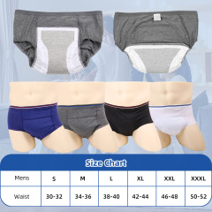 Venta al por mayor de bragas para incontinencia masculina, reutilizables, lavables y con flujo abundante, ropa interior para adultos.