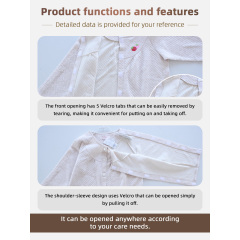 Wholesale Patient Care Pajamas Gowns Nursing Suit Easy Wear Cotton Polyester Women Paralysis Elderly Disability White M-XXXL