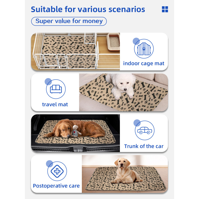 Wholesale Waterproof Dog Pee Mat Perfect Puppy Training Urine Diaper Pads Reusable Pet Dog Potty Pee Pad