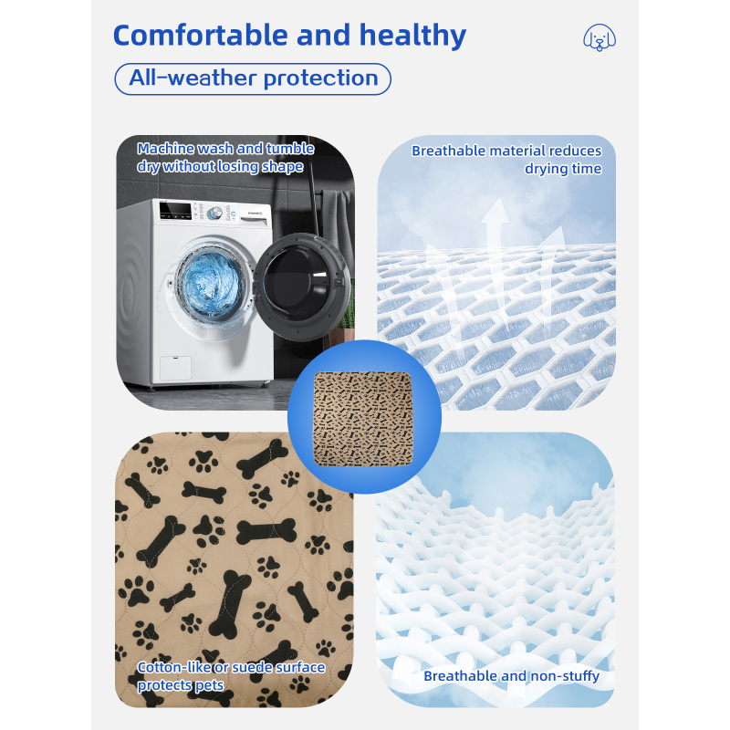 Wholesale Waterproof Dog Pee Mat Perfect Puppy Training Urine Diaper Pads Reusable Pet Dog Potty Pee Pad
