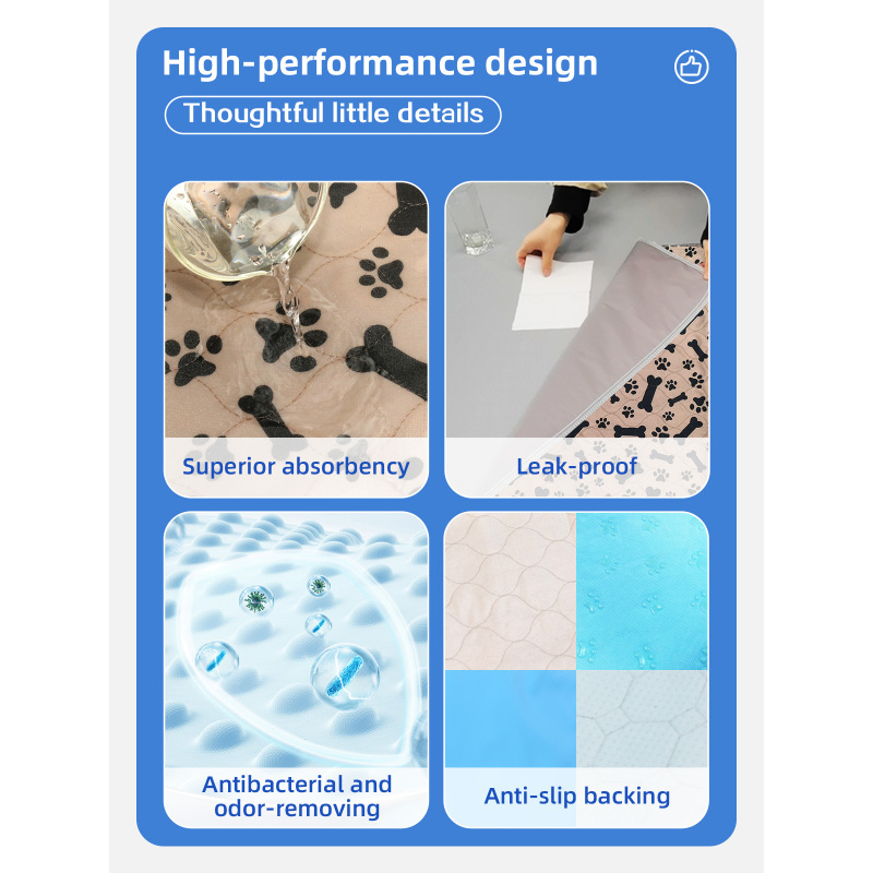 Wholesale Waterproof Dog Pee Mat Perfect Puppy Training Urine Diaper Pads Reusable Pet Dog Potty Pee Pad