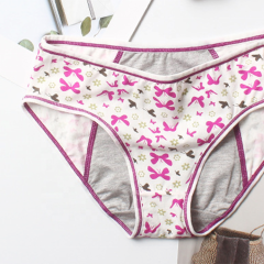 Plus Size Cotton Print Teen Girls Period Panties Leak Proof Menstrual Underwear Women Heavy Flow Briefs