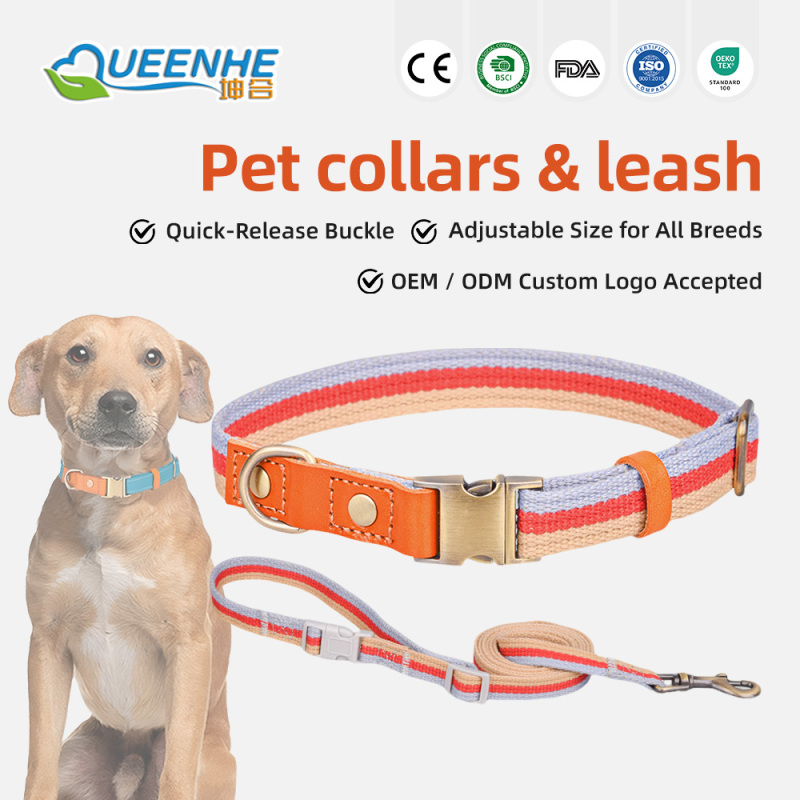 Wholesale Solid Fur Dog Collar Adjustable Buckle Heavy-Duty Polyester Leather Personalized Custom