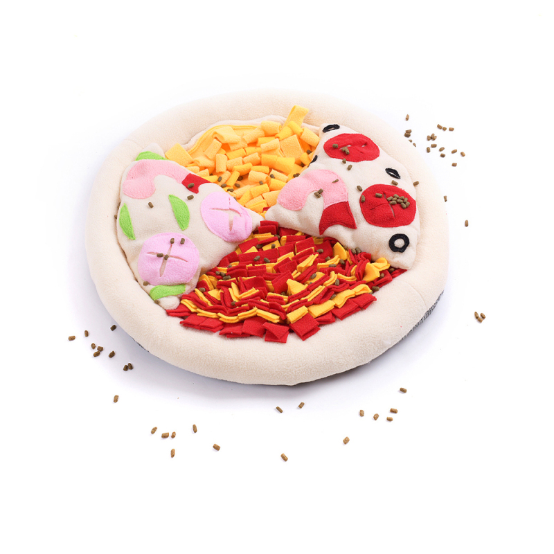 Wholesale Dog Snuffle Mat Pizza Shape Pet Sniffing Mat Training Slow Feeding Mat For Dog
